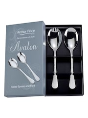 Arthur Price Stainless Steel Avalon Salad Serving Spoon & Fork - Image 5 of 5