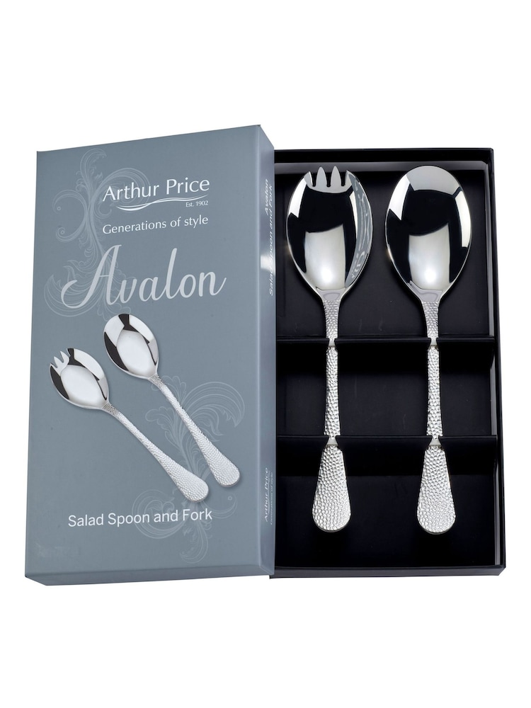 Arthur Price Stainless Steel Avalon Salad Serving Spoon & Fork - Image 5 of 5