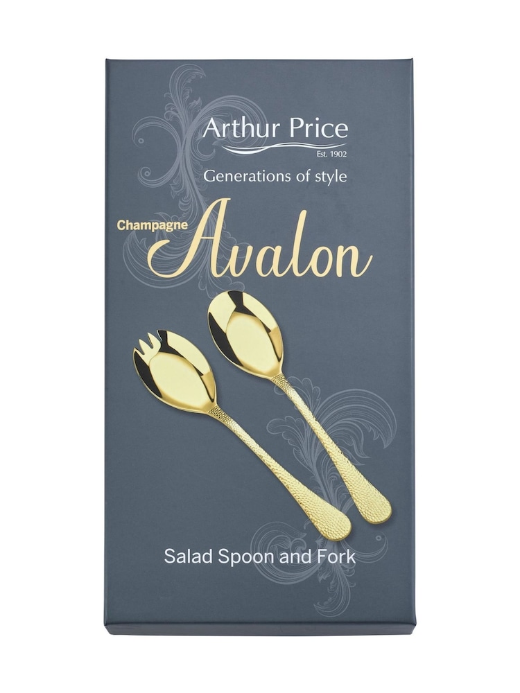 Arthur Price Champagne Gold Avalon Salad Serving Spoon & Fork - Image 5 of 5
