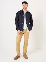 FatFace French Navy Washed Canvas Garment Dye Chore Jacket - Image 3 of 6