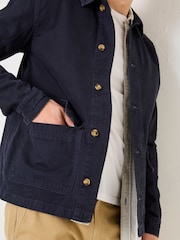 FatFace French Navy Washed Canvas Garment Dye Chore Jacket - Image 5 of 6