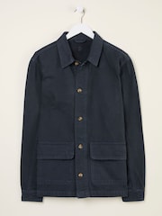 FatFace French Navy Washed Canvas Garment Dye Chore Jacket - Image 6 of 6