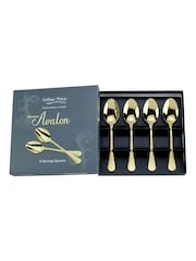 Arthur Price Set of 4 Champagne Gold Avalon Serving Spoons - Image 4 of 5