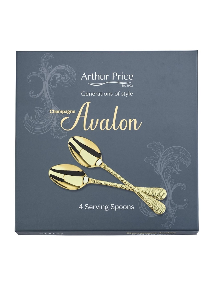 Arthur Price Set of 4 Champagne Gold Avalon Serving Spoons - Image 5 of 5
