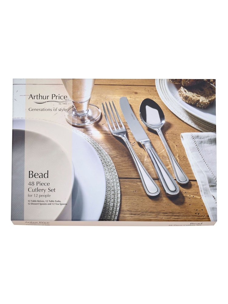 Arthur Price Stainless Steel Bead 48 Piece 12 Person Cutlery Set - Image 4 of 4