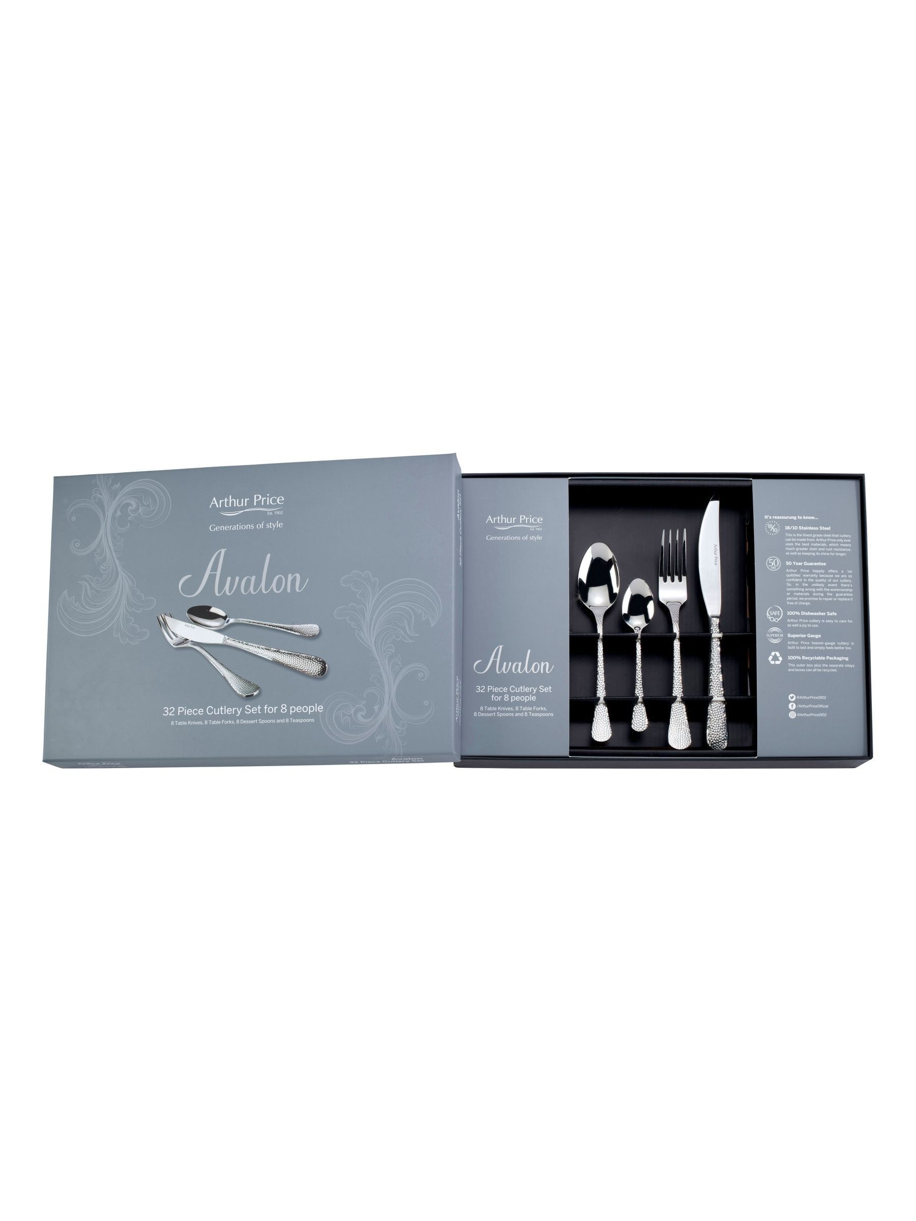 Buy Arthur Price 32 Piece Stainless Steel Avalon 8 Person Cutlery