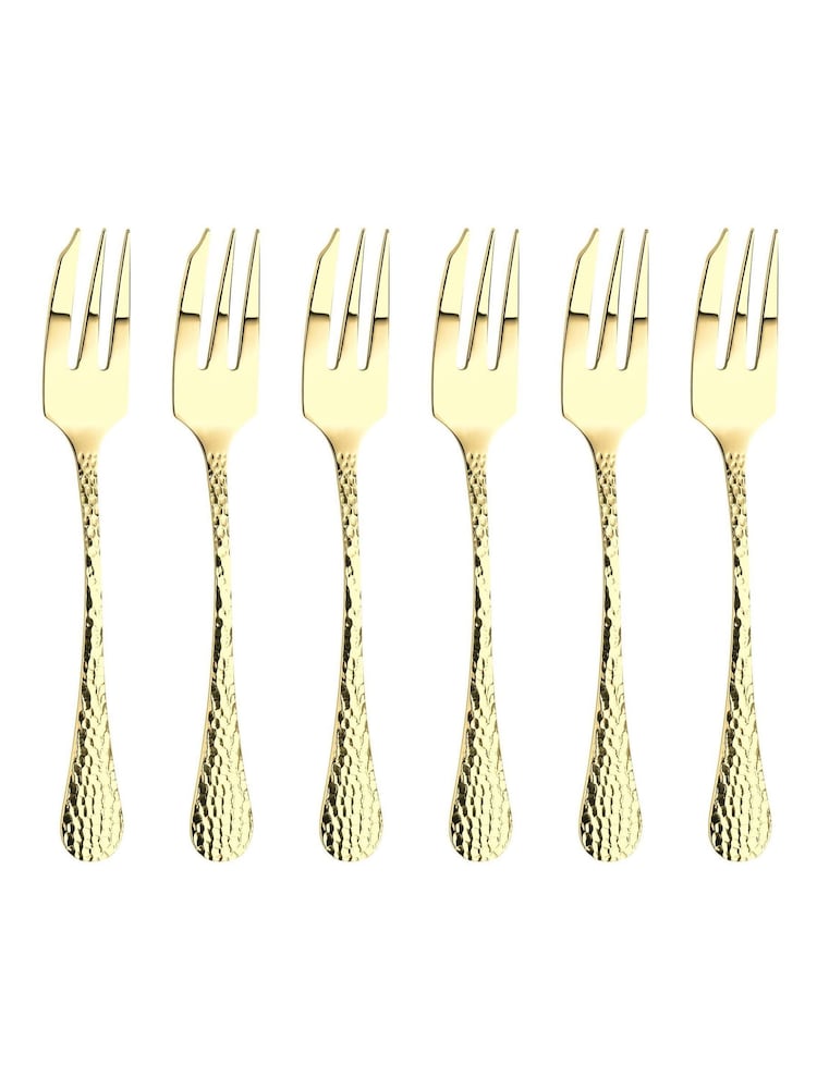 Arthur Price Champagne Gold Avalon Set of 6 Pastry Forks - Image 2 of 6