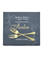Arthur Price Champagne Gold Avalon Set of 6 Pastry Forks - Image 6 of 6