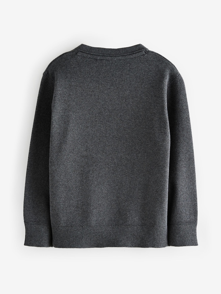 Clarks Grey Unisex Knitted School Jumper - Image 2 of 4
