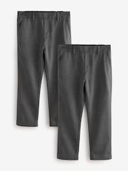 Clarks Grey Boys Pull On Regular Fit Trousers 2 Pack - Image 1 of 7