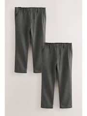 Clarks Black Boys Pull On Regular Fit Trousers 2 Pack - Image 1 of 2