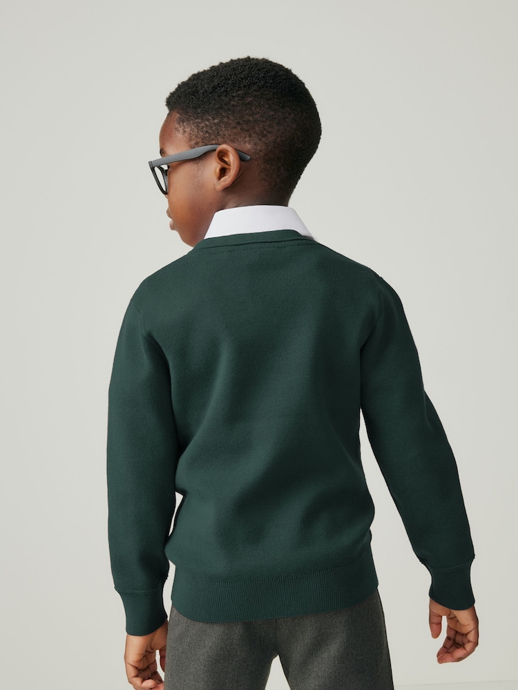 zelena - Clarks Unisex Knitted School Jumper - Slika 2 iz 9 zelena - Clarks Unisex Knitted School Jumper - Slika 2 iz 9