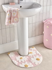Pink Daisy 100% Cotton Pedestal Mat - Image 1 of 4
