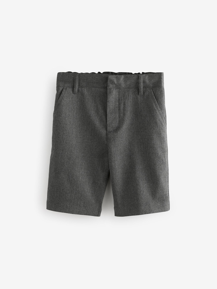 Clarks Grey Regular Boys Fastening School Shorts 2 Pack - Image 2 of 7