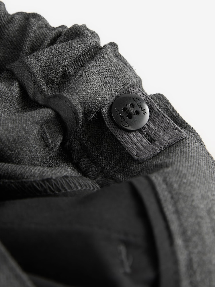 Clarks Grey Regular Boys Fastening School Shorts 2 Pack - Image 7 of 7