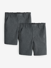 siva - Clarks Regular Boys Pull-On School Shorts 2 Pack - Slika 1 iz 6