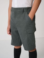 Clarks Grey Regular Boys Cargo Pull On School Shorts - Image 1 of 7