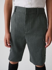 Clarks Grey Regular Boys Cargo Pull On School Shorts - Image 4 of 7