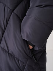 Clarks Navy Girls Shower Resistant Longline Padded Coat - Image 13 of 22