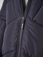 Clarks Navy Girls Shower Resistant Longline Padded Coat - Image 15 of 22