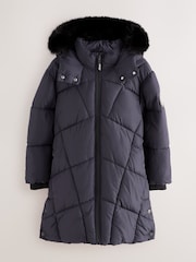 Clarks Navy Girls Shower Resistant Longline Padded Coat - Image 16 of 22