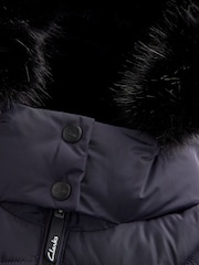 Clarks Navy Girls Shower Resistant Longline Padded Coat - Image 19 of 22