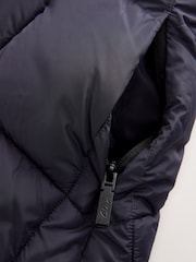 Clarks Navy Girls Shower Resistant Longline Padded Coat - Image 20 of 22