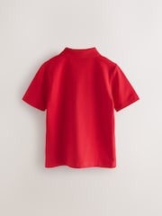 Clarks Red Boys Short Sleeve School Polo Shirts 2 Pack - Image 3 of 8