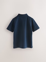 Clarks Navy Boys Short Sleeve School Polo Shirts 2 Pack - Image 3 of 8