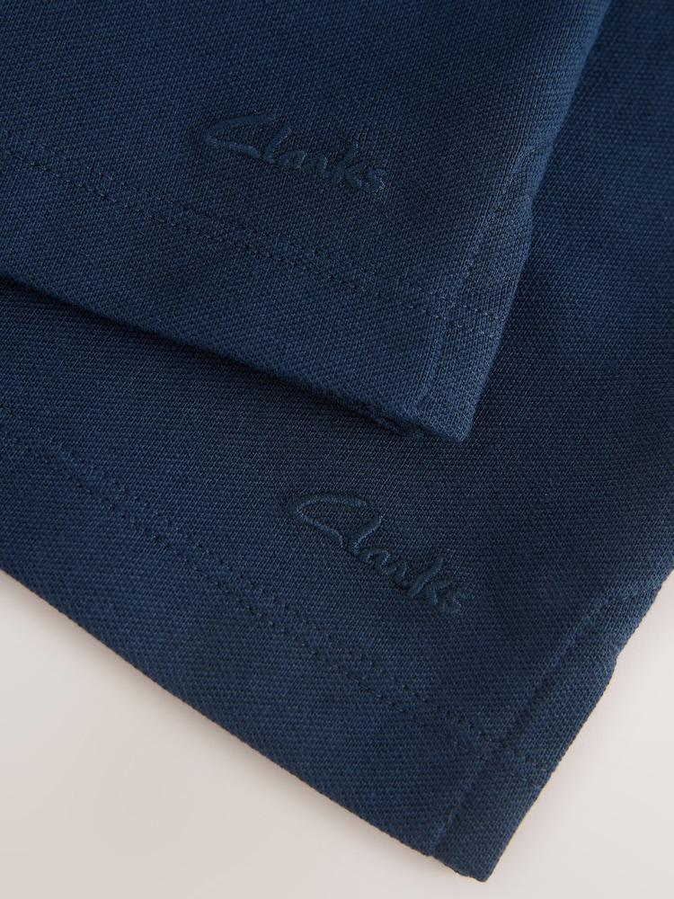 Clarks Navy Boys Short Sleeve School Polo Shirts 2 Pack - Image 8 of 8