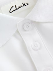 Clarks White Boys Short Sleeve School Polo Shirts 5 Pack - Image 10 of 10