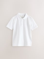 Clarks White Boys Short Sleeve School Polo Shirts 5 Pack - Image 3 of 10