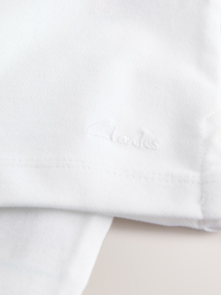 White 5 Pack Clarks Short Sleeve School Polo Shirts - Image 6 of 6 White 5 Pack Clarks Short Sleeve School Polo Shirts - Image 6 of 6