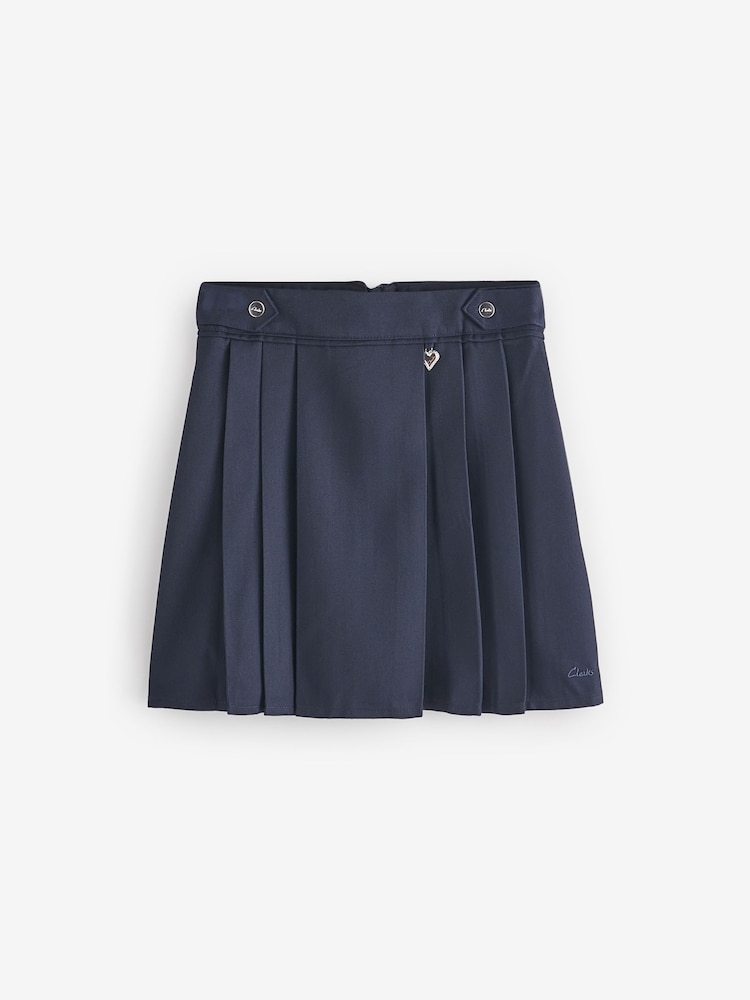 Clarks Navy Girls Pleated School Skirts 2 Pack - Image 2 of 9