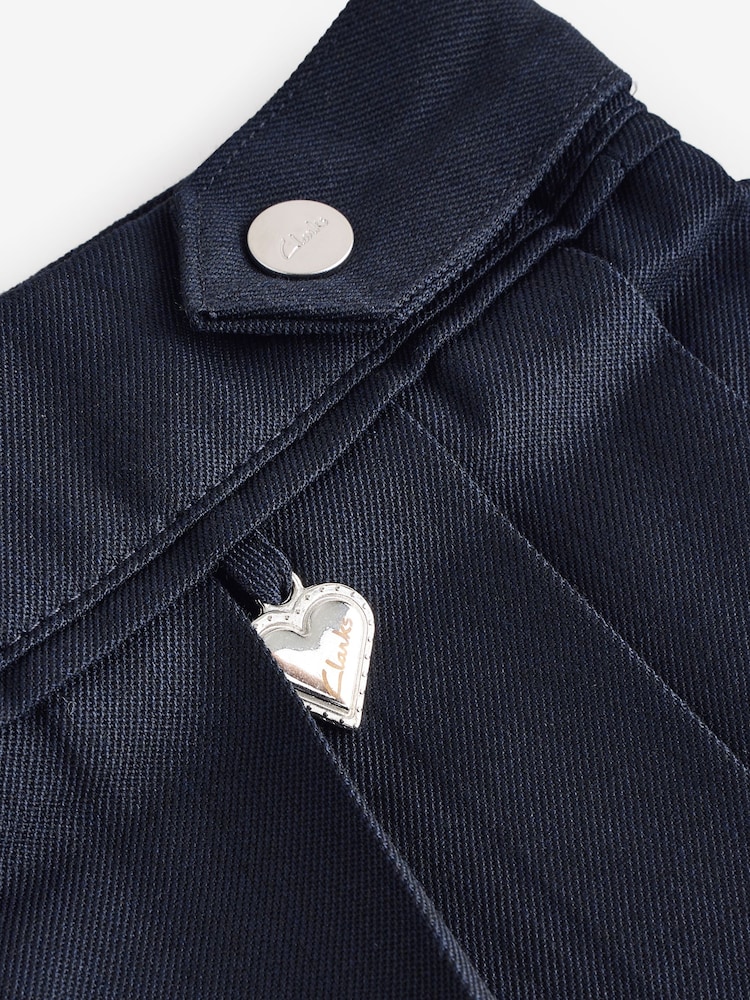 Clarks Navy Girls Pleated School Skirts 2 Pack - Image 4 of 9