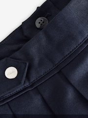 Clarks Navy Girls Pleated School Skirts 2 Pack - Image 7 of 9