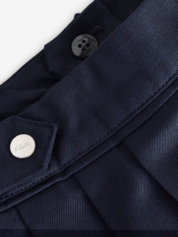 Clarks Navy Girls Pleated School Skirts 2 Pack - Image 7 of 9