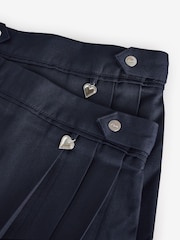 Clarks Navy Girls Pleated School Skirts 2 Pack - Image 9 of 9
