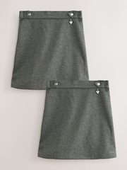 Clarks Grey Girls Pull-On Ponte Pencil School Skirts 2 Pack - Image 1 of 5