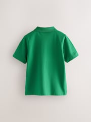 Clarks Green Boys Short Sleeve School Polo Shirts 2 Pack - Image 3 of 8