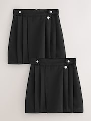 Clarks Black Girls Pleated School Skirts 2 Pack - Image 1 of 6