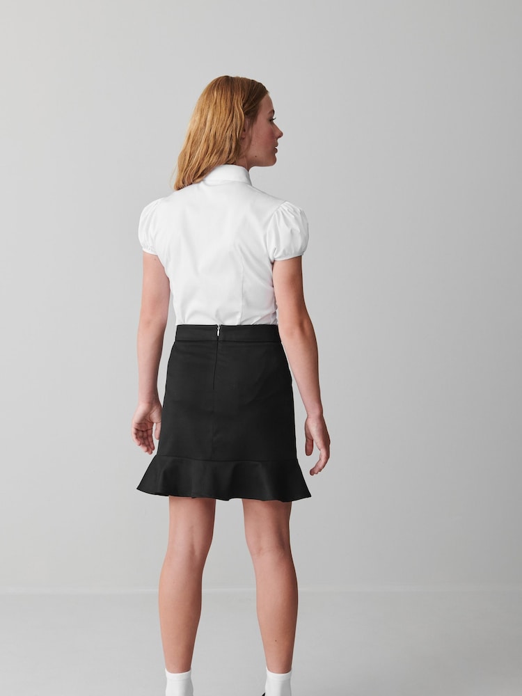 Clarks Black Girls Peplum Woven School Skirt - Image 2 of 10