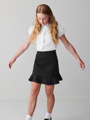 Clarks Black Girls Peplum Woven School Skirt - Image 4 of 10