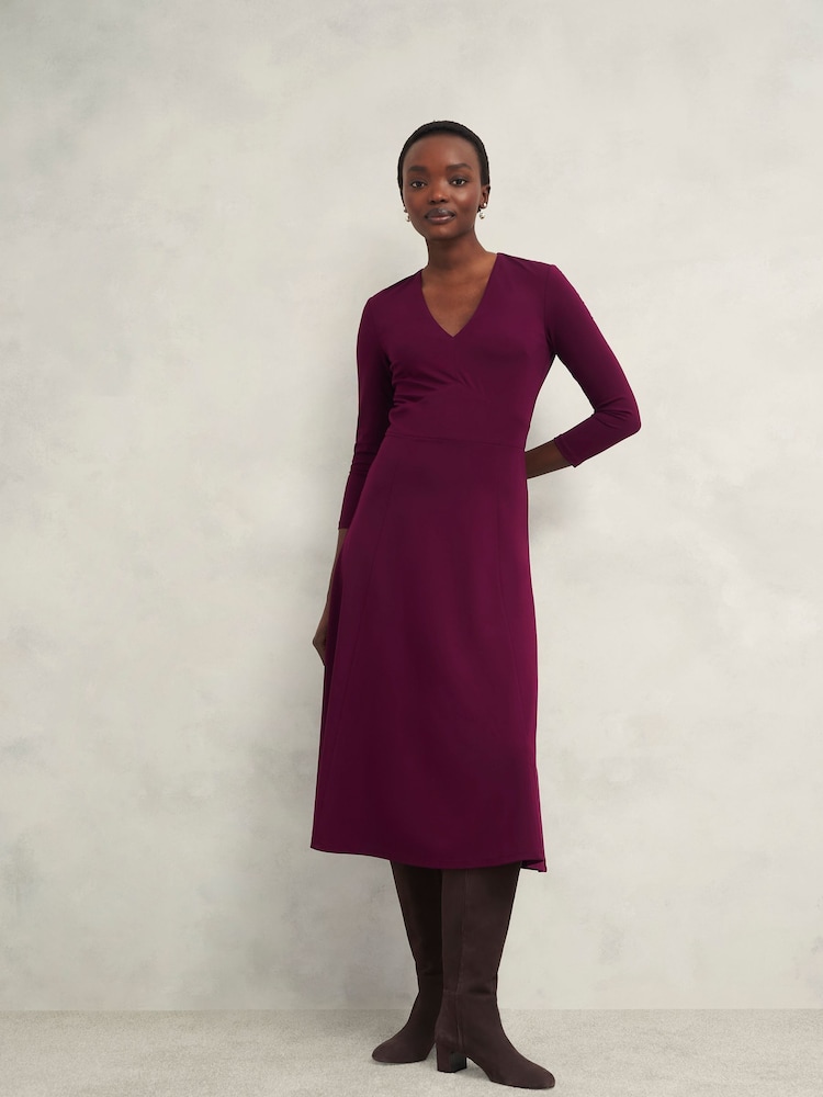 Hobbs Purple Petite Mirabel Dress - Image 1 of 4 Hobbs Purple Petite Mirabel Dress - Image 1 of 4