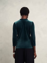 Hobbs Green Velvet Hattie Top - Image 2 of 4