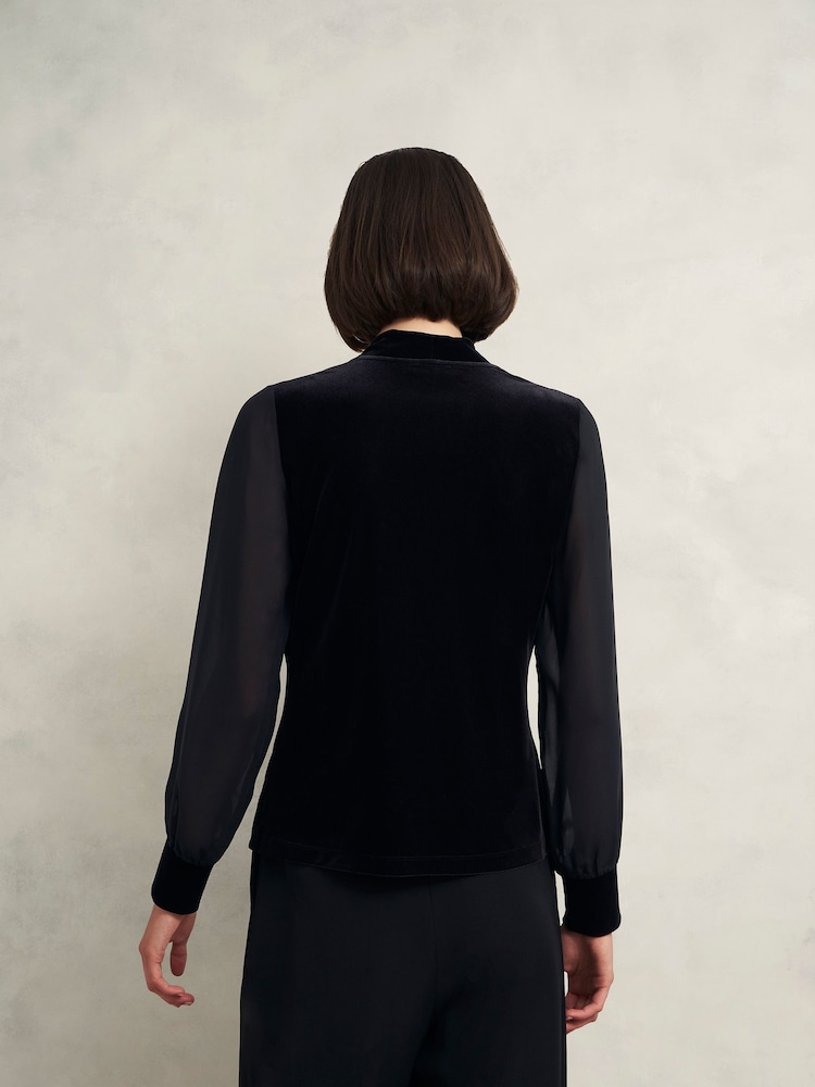 Hobbs Black Aimee Velvet Top - Image 2 of 4