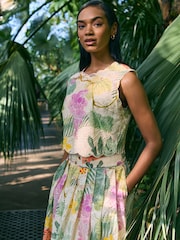 Kew Gardens Multicoloured Fruit Print - Broderie Embroidered Top - Image 1 of 7