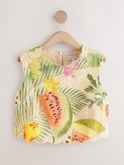 Kew Gardens Multicoloured Fruit Print - Broderie Embroidered Top - Image 5 of 7