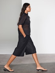 Black Sheer Short Sleeve Shirt - Image 4 of 8