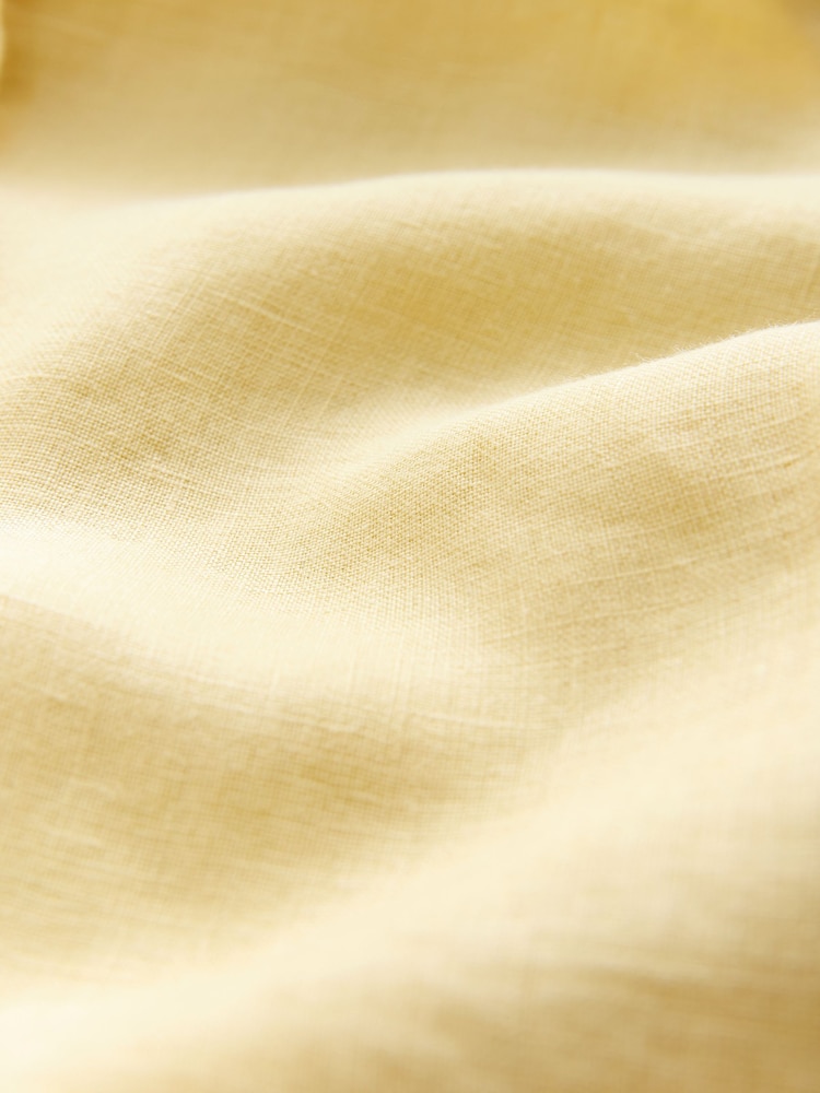 Lemon Yellow 100% Linen Button Down Halter Top - Image 2 of 3